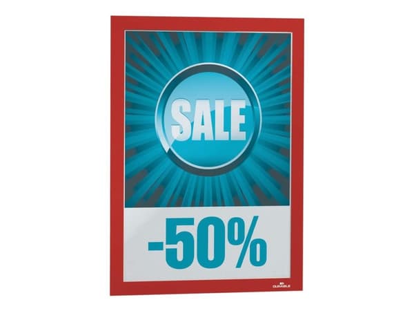 Självhäftande infopramar Durable Duraframe A4 röd, 2-pack