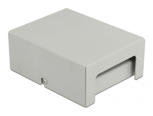 Delock - Blank keystone-patchpanel - väggmontering, kan monteras på DIN-skena - grå - 4 portar