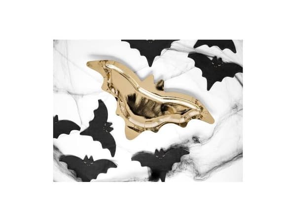 Flagermus guld tallerkner, 6 stk