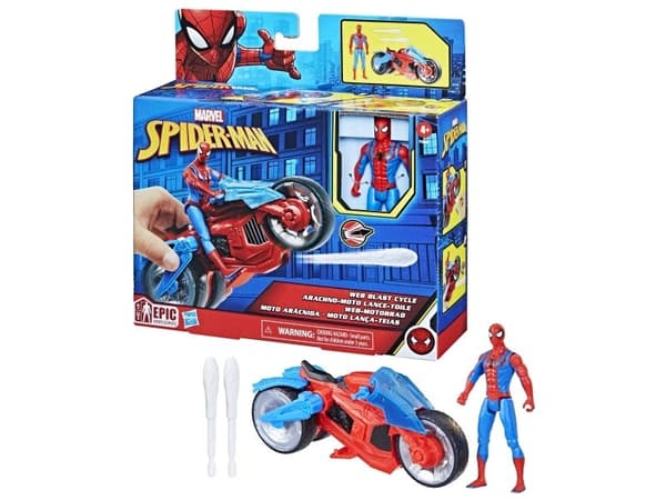 Marvel Spider-Man Web Blast Cycle, moottoripyörä, 4 vuosi/vuosia, Sininen, Punainen