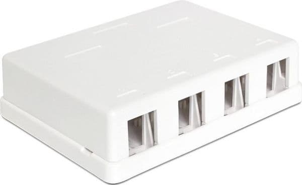 Delock Keystone Surface Mounted Box - Chassi med modulär insättning - vit - 4 portar