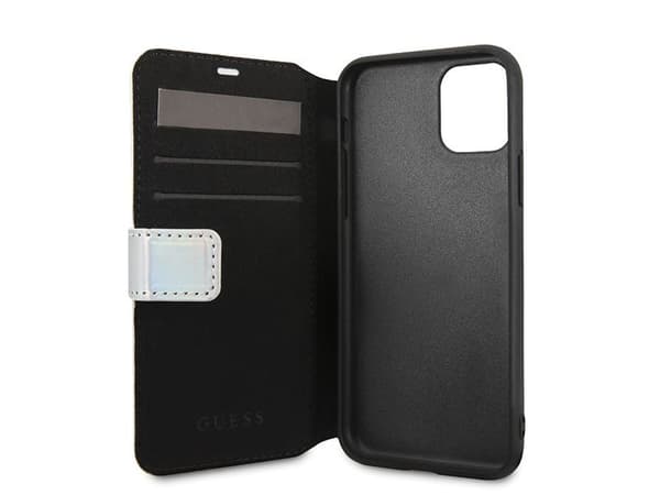 Hurtel Guess GUFLBKN65BLD bokdeksel til iPhone 11 Pro Max sølv/sølv - iriserende