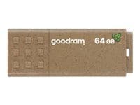 GOODRAM UME3 - USB flash-enhet - 64 GB - USB 3.0 - mörk beige