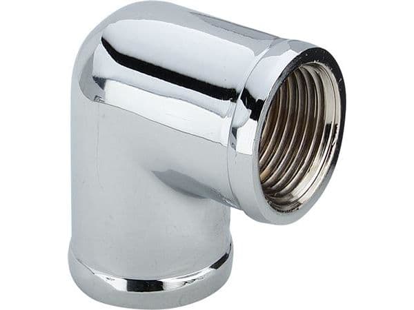 Vinkel 90° hylsa/ hylsa mässing förkromad 1/2"