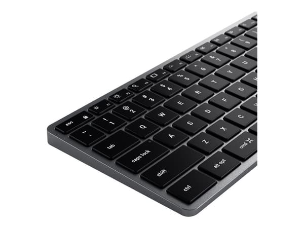 Satechi X3, Täysikokoinen (100 %), Bluetooth, QWERTY, Musta, Harmaa