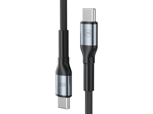 USB-kabel 3MK USB-C till USB-C 0,5 m svart/grå