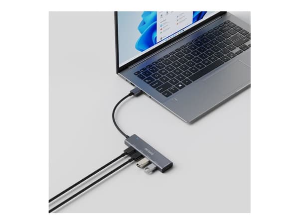 DELTACO - Hub - 5 Gbps, USB-A - 4 x SuperSpeed USB 3.0 - stasjonær