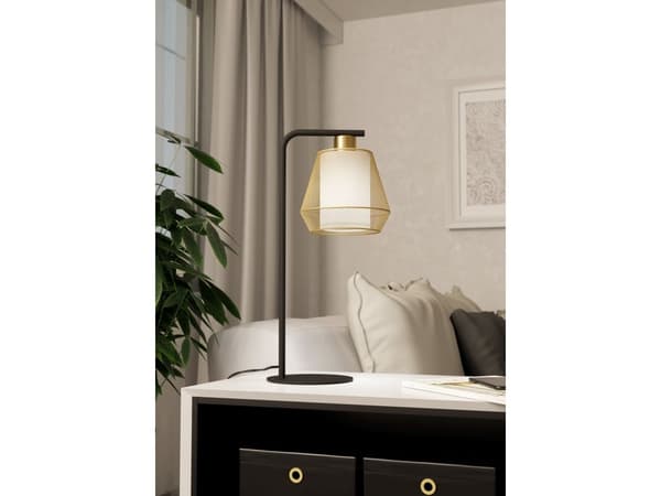 EGLO CIUDADELA bordlampe i sort og børstet messing