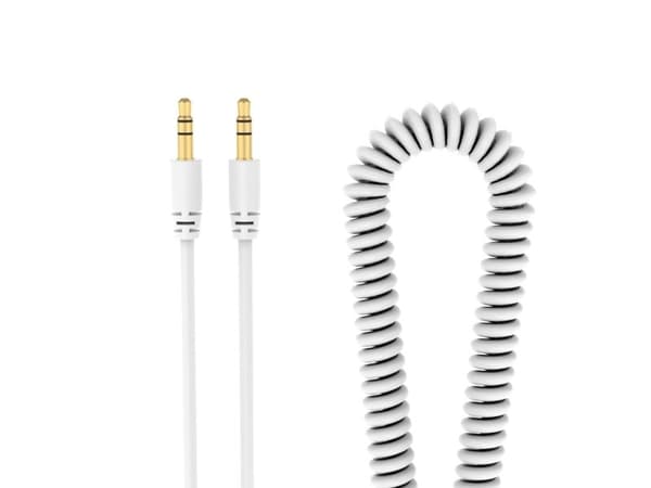 Sinox PRO mini jack kierrekaapeli. 3m. Valkoinen