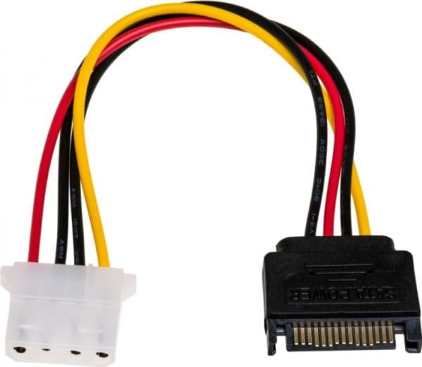 Akyga AK-CA-11 - Strømadapter - 4-pin intern strøm (hunn) til SATA-strøm (hann) - 15 cm
