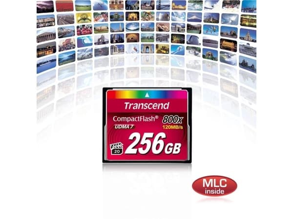 Transcend 64GB 800x CF, 64 GB, CompactFlash, MLC, 120 MB/s, 60 MB/s, Musta