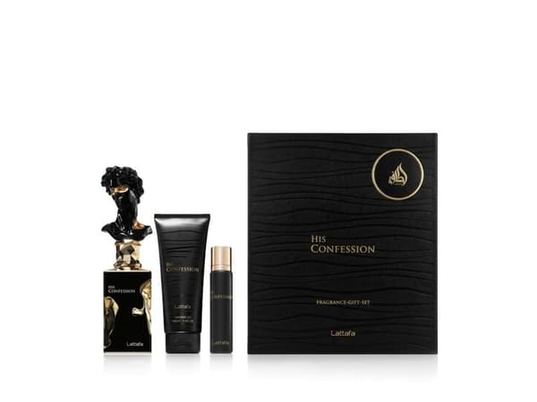 Lattafa His Confession EDP 100 ml + EDP MINI 12 ml + SG 100 ml (man)