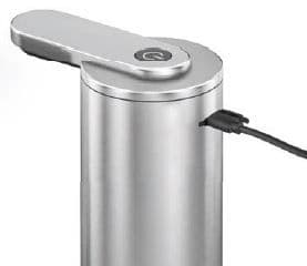 Såpepumpe m/sensor USB-lading, Rustfritt stål, matt ZACK®