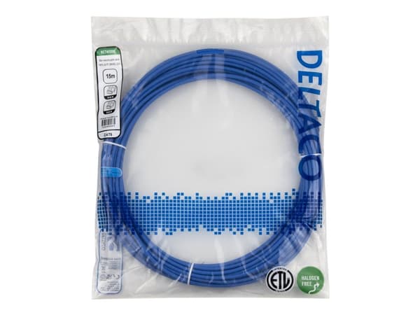 U/UTP Cat6 patchkabel AWG28 15,0 m blå LSZH