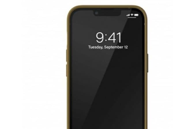 Adidas OR formstøpt PU-deksel til iPhone 13 Pro / iPhone 13 - beige og gull