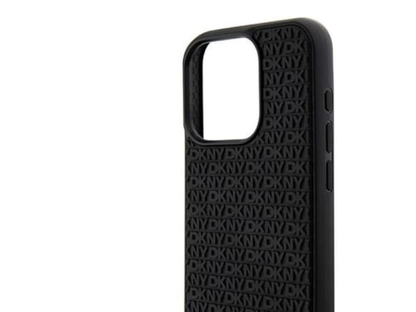 DKNY 3D gummiert mønster-etuie til iPhone 15 Pro - sort