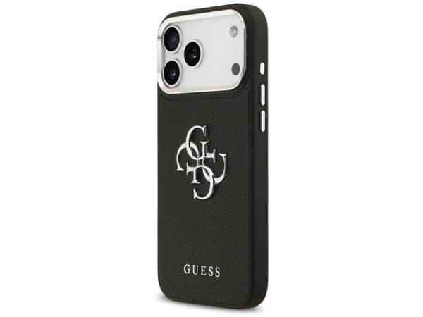 Guess Grained Big 4G Classic Logo case for iPhone 17 Pro Max - black