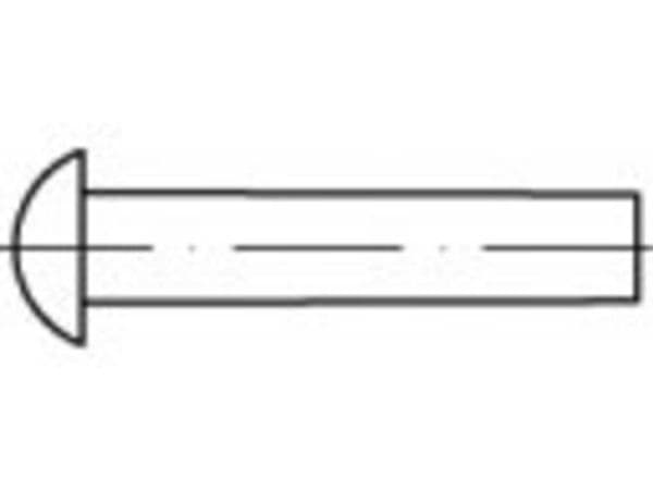 TOOLCRAFT halvrunda nitar 3 mm, 1000 st.