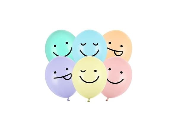 Smileyballonger 30 cm, 6 st