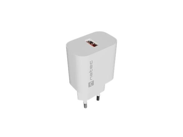 NATEC nettlader RIBERA 1x USB-A 18W hvit
