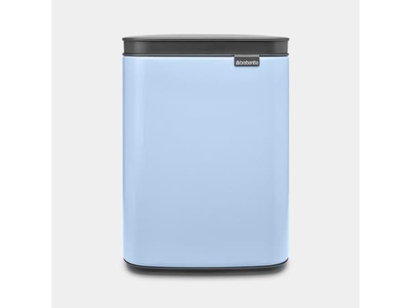 Brabantia Bo Waste Bin, 4 l, Rektangulær, Stål, Sort, Blå, Stål, Manuell