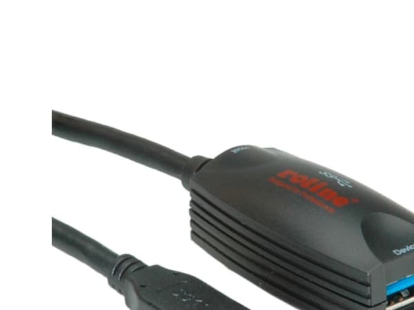 ROLINE USB 3.0 Active Repeater, 5 m, USB A, USB A, Sort