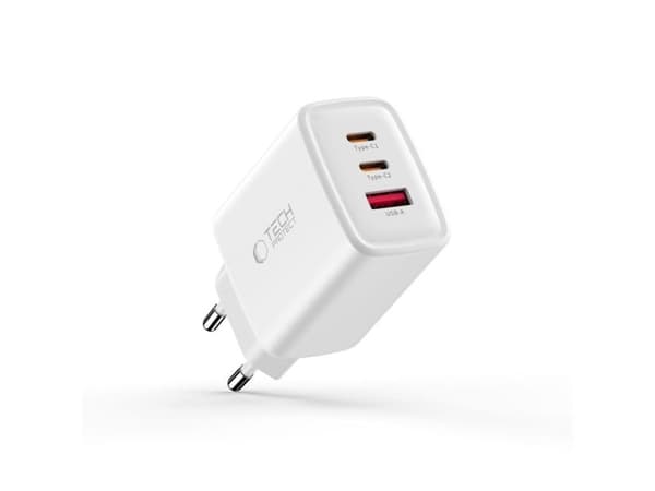TECH-PROTECT NCA65W-GAN 3-PORT NETWORK CHARGER PD 65W / QC3.0 WHITE