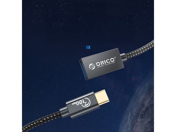 Orico-USB-sovitin Orico CAF31 USB-C – USB-A 3.1 Gen 2 10 Gbps 30 cm OTG – musta