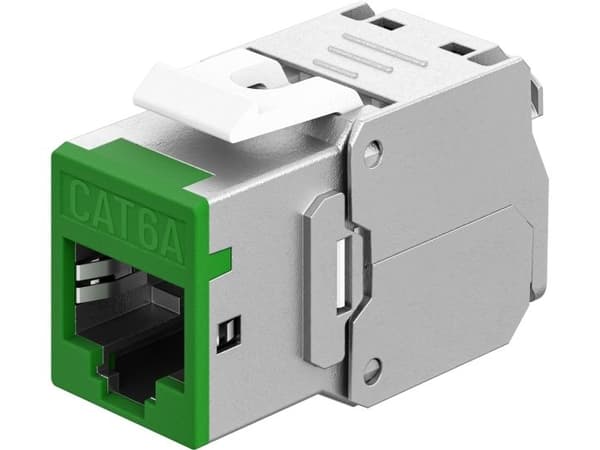 Keystone-modul RJ45 CAT 6A, STP, Slim, Grøn