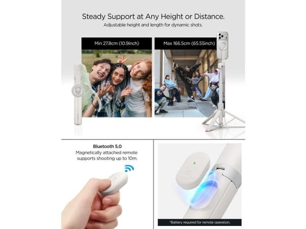Spigen S582W Bluetooth Selfie Stick - Beige