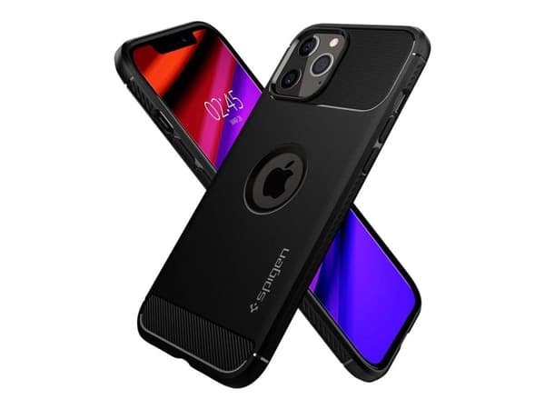 Spigen Rugged Armor, Suojus, Apple, iPhone 12 / iPhone 12 Pro, 15,5 cm (6.1"), Musta