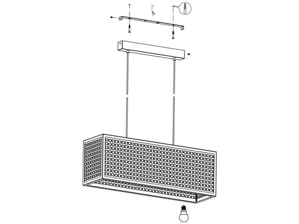 EGLO SALLICANO langbord 3xE27 sort/sortgull hulmønster