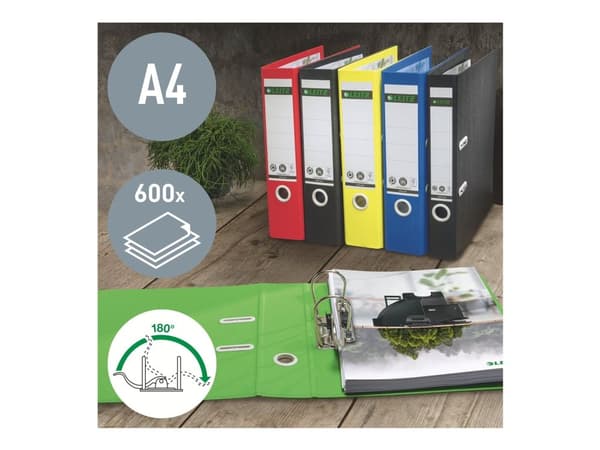 Brevmappar Leitz Recycle 180°A4/80mm gul - (10 st.)