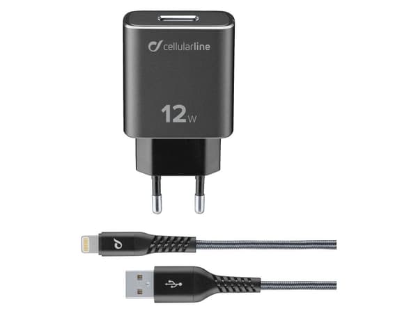 Cellularline TETRACHKITMFIPH2AK, Sisätila, AC, 1 m, Musta