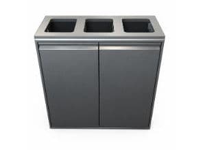 Soptunna 3x80 l öppet lock grå, st