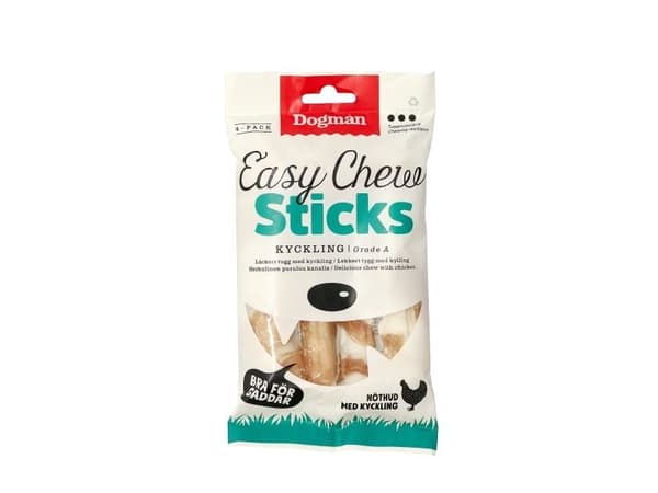 DOGMAN Easy Chew pinner m kylling 4p 12,5cm