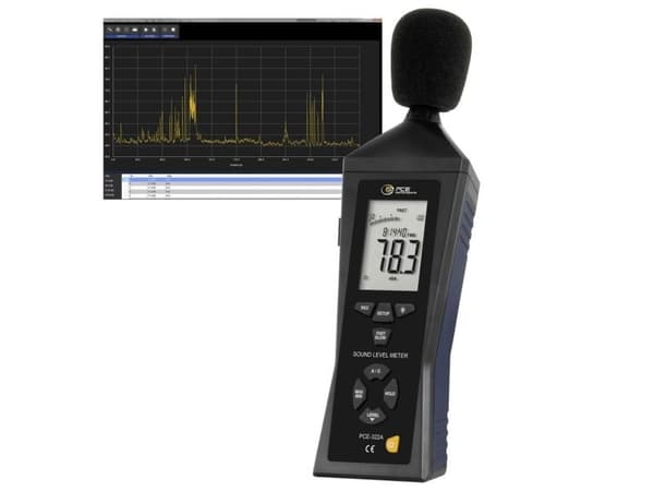 PCE Instruments lydnivåmåleapparat datalogger 30–80 dB 31,5 Hz–8 kHz USB