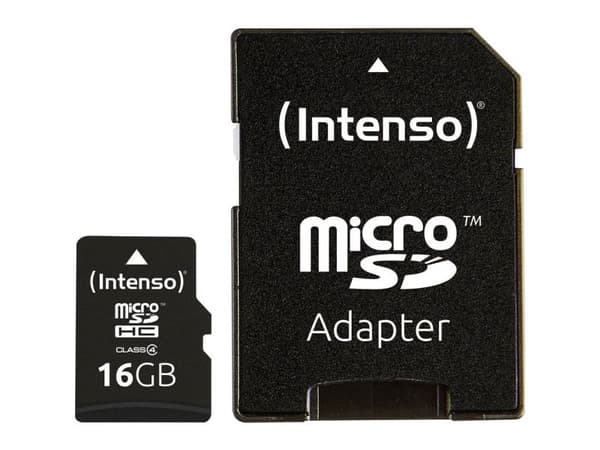 Intenso - Flashminnekort (microSDHC til SD-adapter inkludert) - 16 GB - Class 4 - 140x/34x - microSDHC