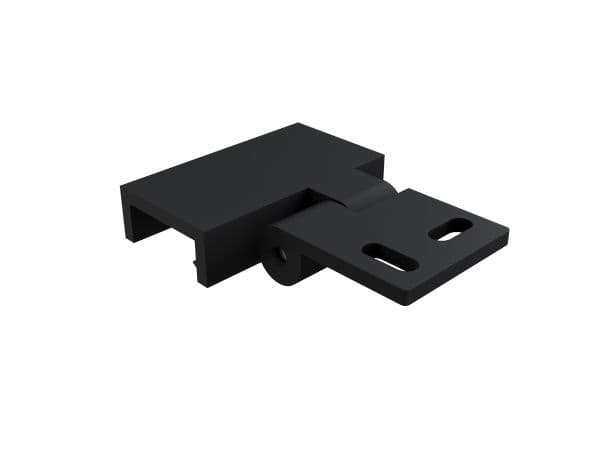 Vinkelbeslag profil 19 mm sort, 2 stk.