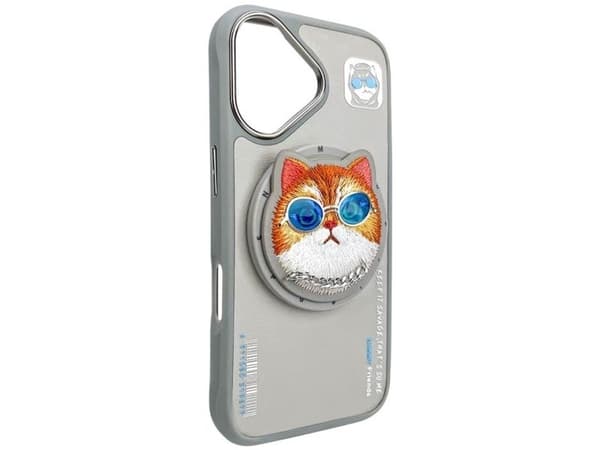 Scool Nimmy Glasses Cool Cat mobildeksel til iPhone 16, grå