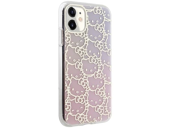 Hello Kitty IML gradient electrop crowded kitty-head case för iPhone 11 / Xr - Rosa