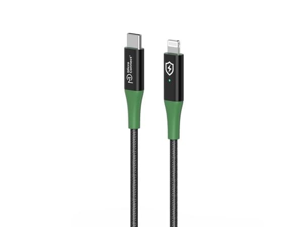 Microconnect MC-SMART USB C-L-1, 1 m, Lightning, USB C, Uros, Uros, musta, Vihreä
