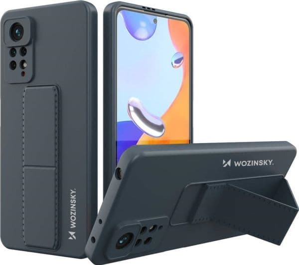 Wozinsky stativdeksel i silikon med stativ til Xiaomi Redmi Note 11 Pro - navyblå