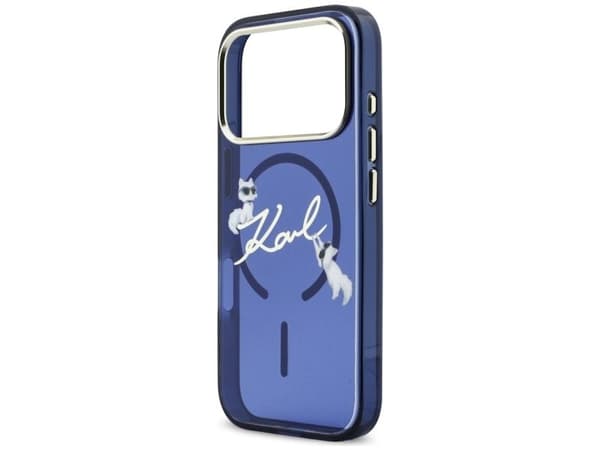 Karl Lagerfeld IML Choupettes Karl Script Logo MagSafe-deksel til iPhone 17 Pro - Blå