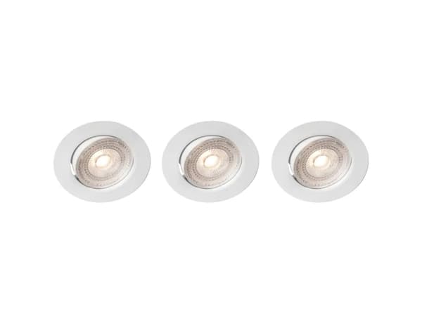 Sara 230V Dimbar downlight spotlight 3000K 400lm IP44 3-pack Vit
