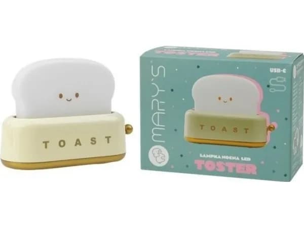 Plexido LED nattlampe brødrister gul