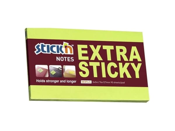 Notes, BNT Stick´n, Extra sticky, grøn 127x76mm - (6 stk.)