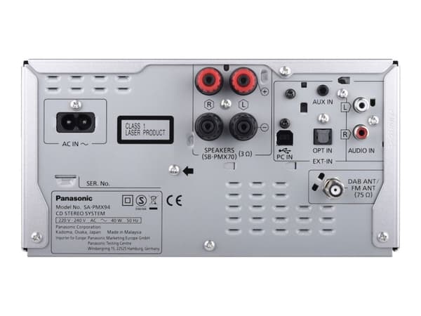 Panasonic SC-PMX94 - Ljudsystem - 2 x 60 Watt - silver