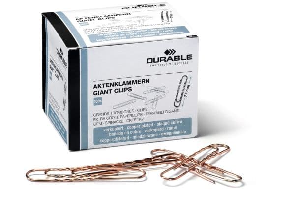Clips Durable 77 mm kobberfarvet - (100 stk.)