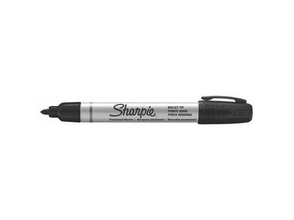 Permanent tusj Sharpie, industriell, rund spids, sort